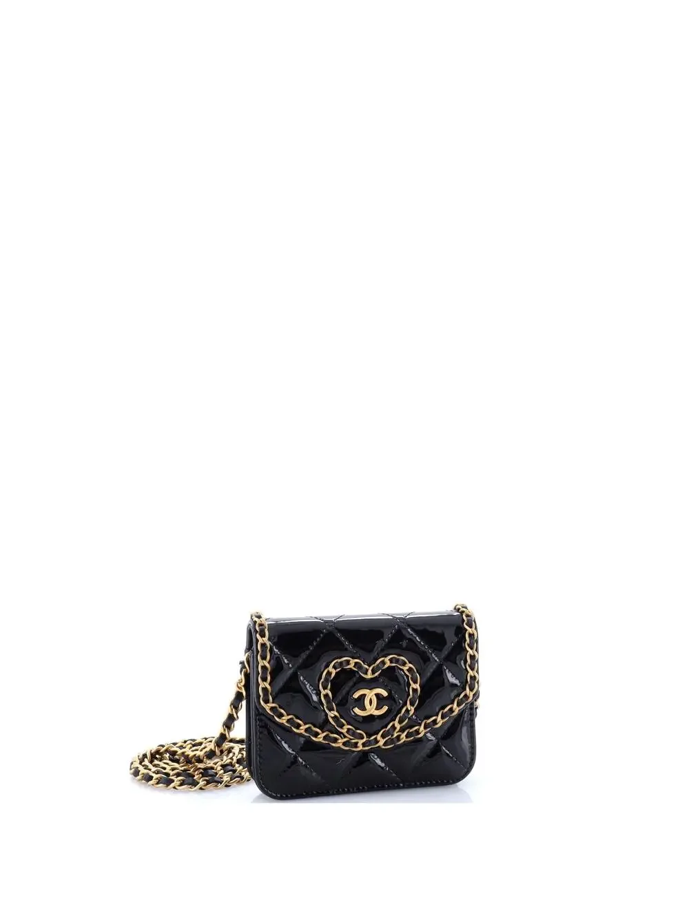 Chanel Heart Chain Flap Bag Quilted #206223C45B